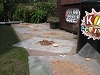 Once washed and seived the material from each container is laid out to dry.